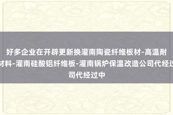 好多企业在开辟更新换灌南陶瓷纤维板材-高温耐火材料-灌南硅酸铝纤维板-灌南锅炉保温改造公司代经过中